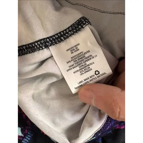 Metaphor Women’s Athletic Tank Top Large Abstract Floral Mesh Back Workout Top N