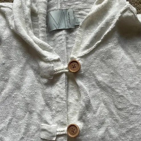 Michael Stars  White Cardigan With Pockets and Wood Buttons XS