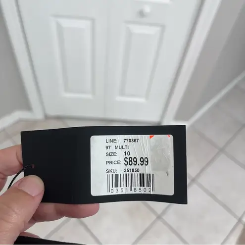 NWT Portmans womens geometric print asymmetrical skirt white 10 cyberpunk thumbnail 5