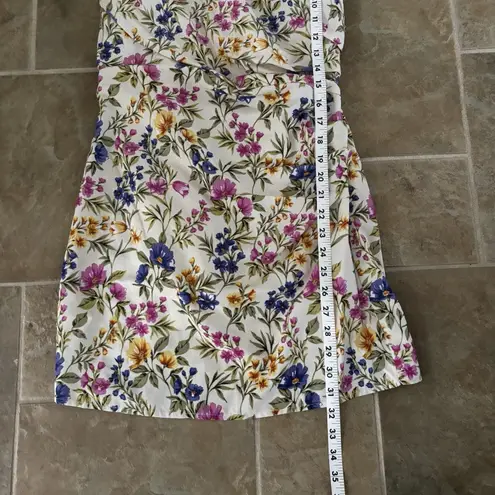 En Saison Dress Womens Size Small Valeria Floral Print Mini Linen Blend