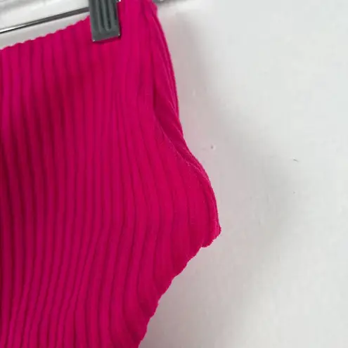 ANDIE NWT Swim The Snap Bikini Bottom Rib Terry Neon Hibiscus Size XS NEW