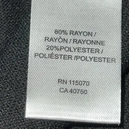 Nina Leonard Women M Black Dress High Neck Long Crochet Lace Sleeves Knee Length