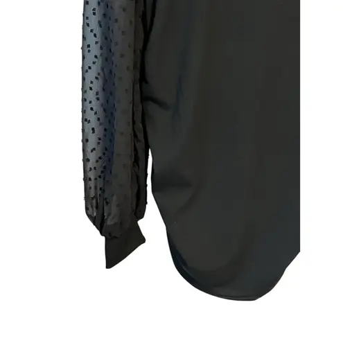 BHome Maternity Top Womens M Black Stretch Ruched Sides Sheer Long Sleeves NWT Size undefined