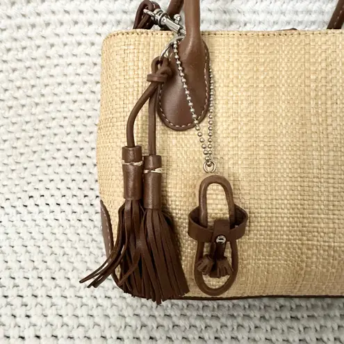 Etienne Aigner Faux Straw Woven Leather Mini Crossbody Bag 2274 Sandal Fob