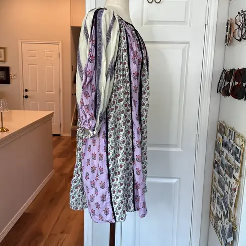 Rhode sita patchwork balloon sleeve trapeze dress Purple Size M