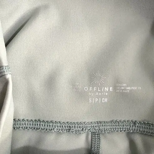 Aerie  Offline Sage Green Mesh Panels Goals High Rise Athletic 7/8 Leggings S