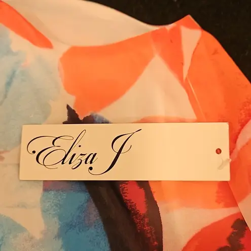 Eliza J ππ Halter Neck Maxi Dress ~ Bold Watercolor Abstract Floral Print 8 NWT