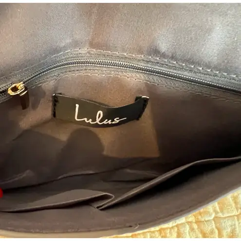 Lulus Purse Clutch Crossbody Brown Faux Suede Foldover Removable Chain Strap NWT