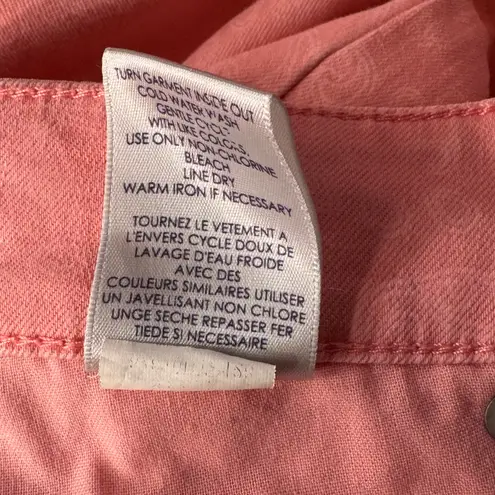 NYDJ  SZ 4 Ankle Jeans Paisley Mid-Rise Stretch Pockets Zip-Fly Lift-Tuck Pink