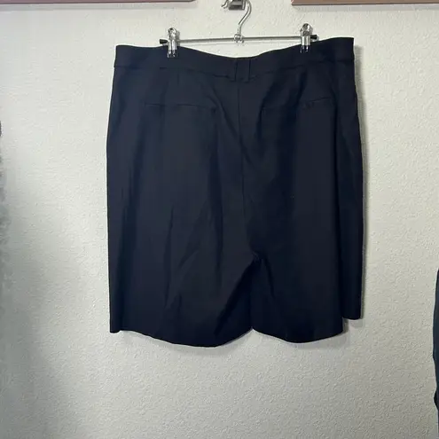 NYDJ NEW Relaxed Shorts White Stretch Linen Optic Black Noir Sz 16 XL Capsule