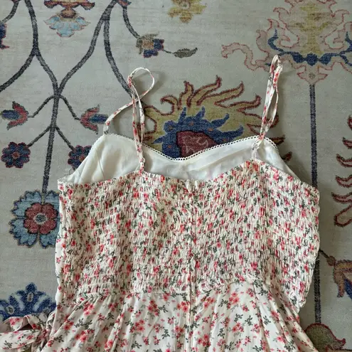 Trixxi  Floral Print Wrap Ruffle Skirt Front Romper Dainty Femme Mini Dress NWT thumbnail 6