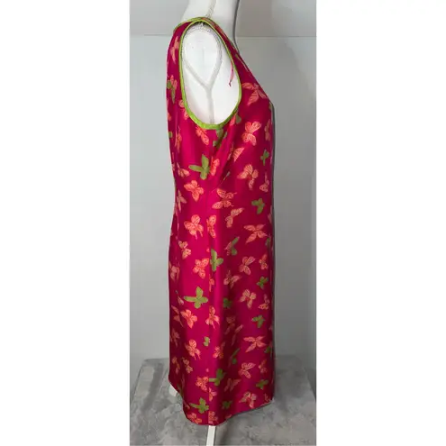 Vintage Whimsical Butterfly Dress Womens 14 Pink Size L