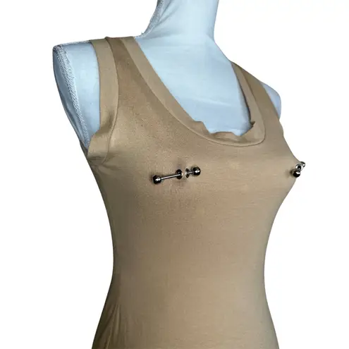 LADO BOKUCHAVA x REVOLVE Pierced Tank Top in Camel Medium New Womens Tan