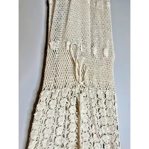 Designed by NT Crochet Maxi Dress Size Medium Cream Boho Hippie Festival Neutral