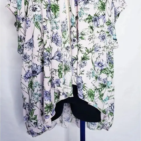 I Love JOAH Kimono Swimsuit Coverup Sheer Pink Floral