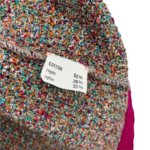 Missoni Vintage Confetti Cotton Blend Boucle Knit Faux Wrap Skirt Size Small
