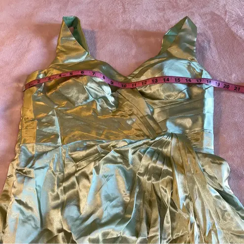 NWOT light green satin sleeveless Mother of the Bride dress wrap around size 14