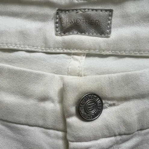 MOTHER Looker Ankle Fray Distressed in Little Miss Innocent Ivory White Size 26