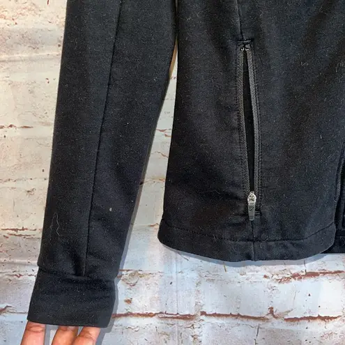 Gym Shark Sweater Jacket Womens Black Hoodie Full Zip Front Athletic Activewear