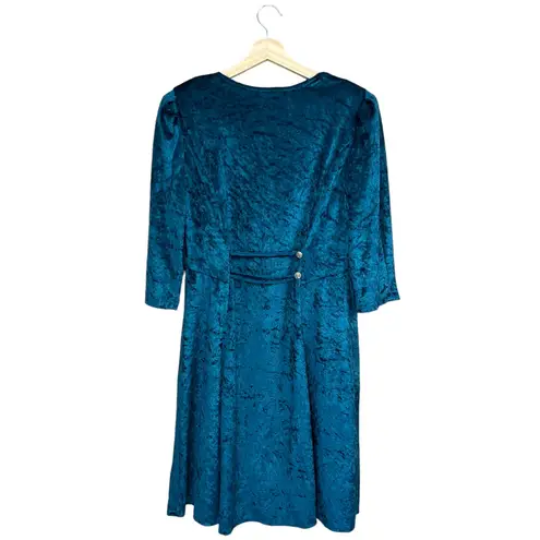 Tabby of California VTG 90s Velvet Emerald Green Long Sleeve Mini Dress Size 16P