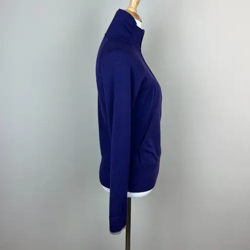 Smartwool Sweater Jacket Womens XS Purple 100% Merino Wool Full Zip Repair
