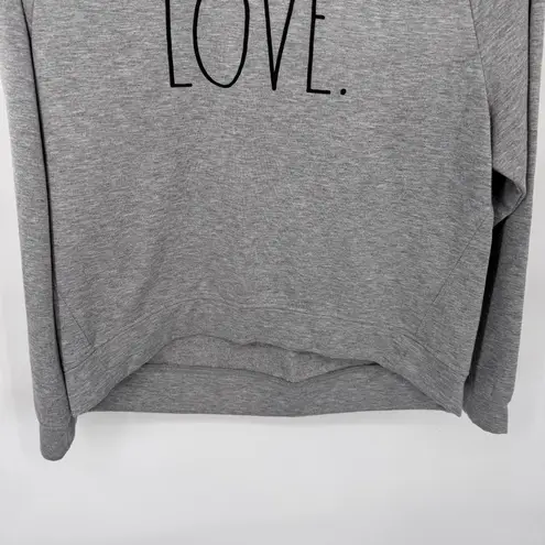 Rae Dunn Sweatshirt Womens Large Gray "LOVE." Polyester Fleece Lined
