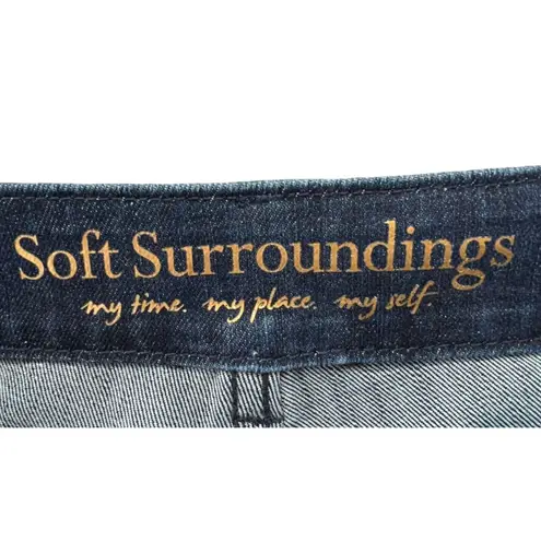 Soft Surroundings Jeans Womens 4 Blue Stellar Star Distressed Ankle High Rise