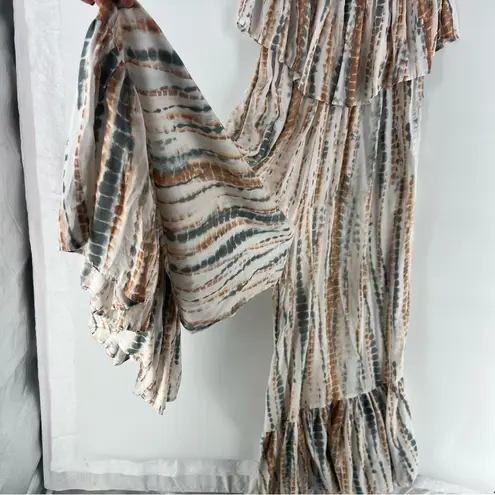 Free People ‎ Summer Vibes Tie Dye Flounce Overlay Tube Jumpsuit