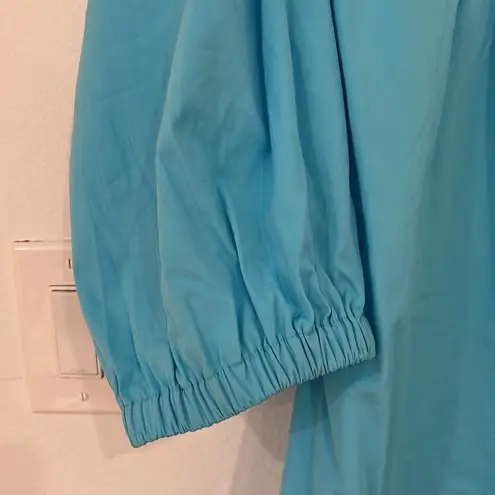 Open Edit Turquoise Puff Sleeve Sun Dress