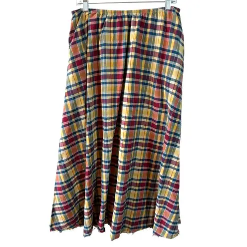 Rat Boi Dream Skirt in Crimson Tartan Size Large Casual Cotton Maxi Red
