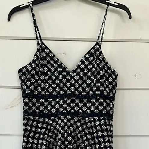 Francesca’s Trixie Quinn Ladder Trim Mini Dress NEW Medium Navy Daisy Blue