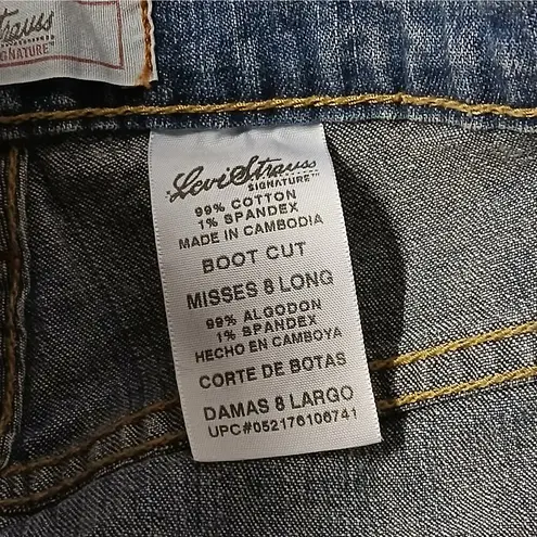 Y2K Retro Signature Levi Strauss Bootcut Jeans Women's 8 Long Blue Denim Western