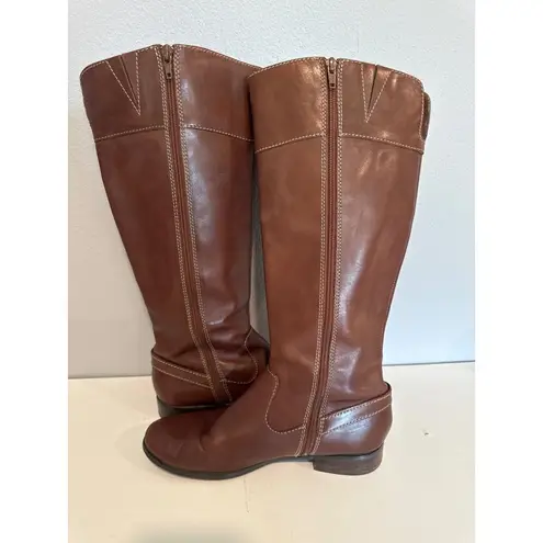 Anne Klein  Women Leather Riding Boots 9M Calantha Brown iFlex Equestrian Classic