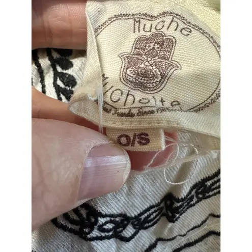 MUCHE Muchette Embellished Open Front Cardigan Duster Bohemian Festival Women OS Black Size 00