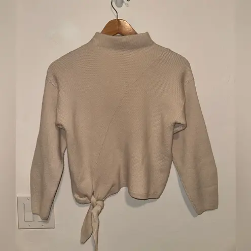 Rebecca Taylor Side Tie Sweater in Cream Sz M