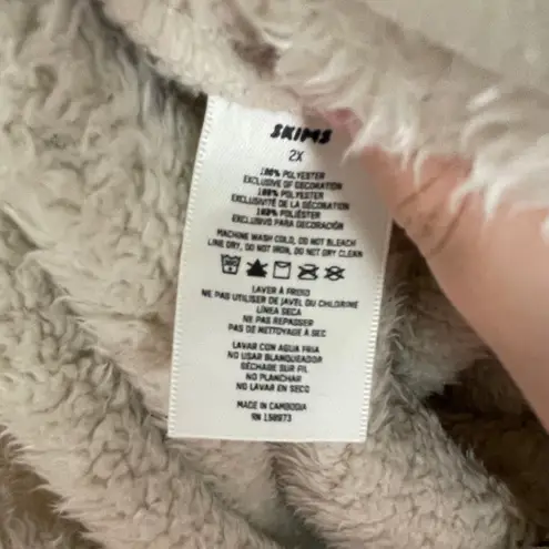 SKIMS Women's Teddy Fleece Lounge Beige Cozy Warm Joggers Pants Size 2X