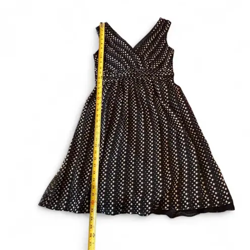 SOUP polkadot dress XS lace bottom retro style Black and White