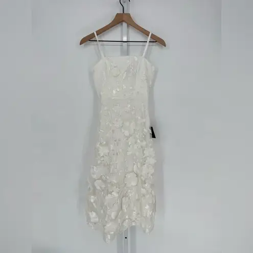 Lulus Glamour Garden White 3D Floral Embroidered Midi Dress Size XS