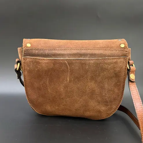 Patricia Nash Isola Flap Garment Washed Burnished Suede Leather Crossbody Bag