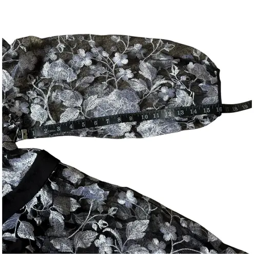 Julia Jordan Womens Gray Floral Embroidery Long Jacket