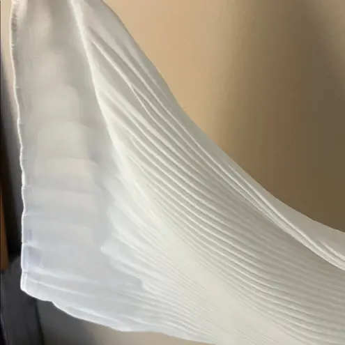 Sami & Jo Pleated Blouse Textured Elegance White Pleated Blouse Size Large