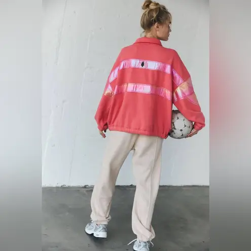 Free People Movement NWT Away We Go Half Zip in Hibiscus $128 MSRP