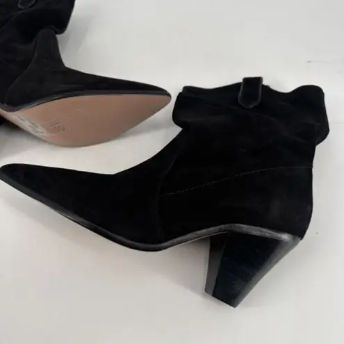 Schutz NWOB Mackie Women's Nubuck Leather Pointed Heeled Boots Black Size 9B