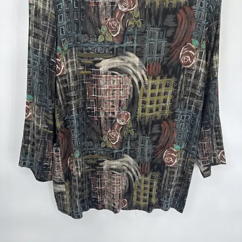 Vintage 80s Kensington Square Blazer Womens XL Black Grunge Dark Romantic