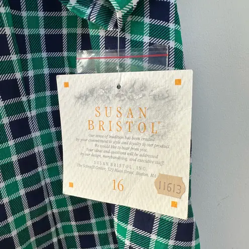 Susan Bristol NWT Plaid Short Sleeve Blouse - Size 16 - Vintage Made in USA