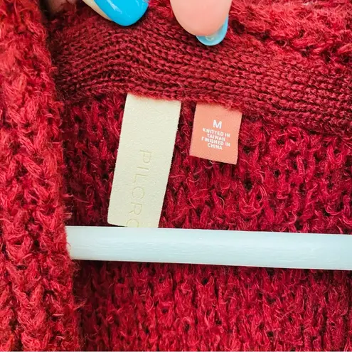 Pilcro by Anthro. Open Front Cardigan Maroon Sz Medium Red