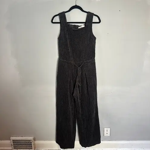 Missing You Already Corduroy Square Neck Jumpsuit Black Size L