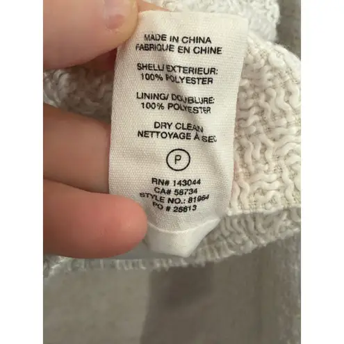 Avec Les Filles White Tweed Cropped Double Breasted Blazer Jacket Women's Size S