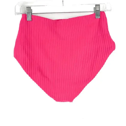 ANDIE NWT Swim The Snap Bikini Bottom Rib Terry Neon Hibiscus Size XS NEW