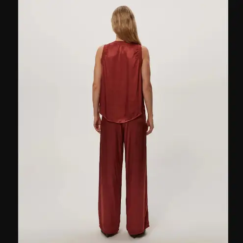 Michael Stars Cyrus Muse Rust Satin Wide Leg Pants S